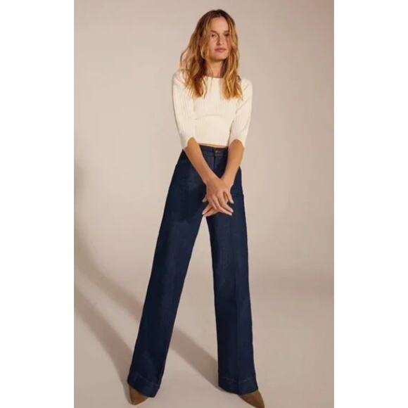 FAVORITE DAUGHTER The Mischa Super High Waist Wide Leg Jeans Size 34 NWOT - Picture 2 of 5